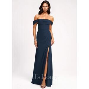 New JJ's House A-line Off the Shoulder Floor-Length Chiffon Bridesmaid Dress